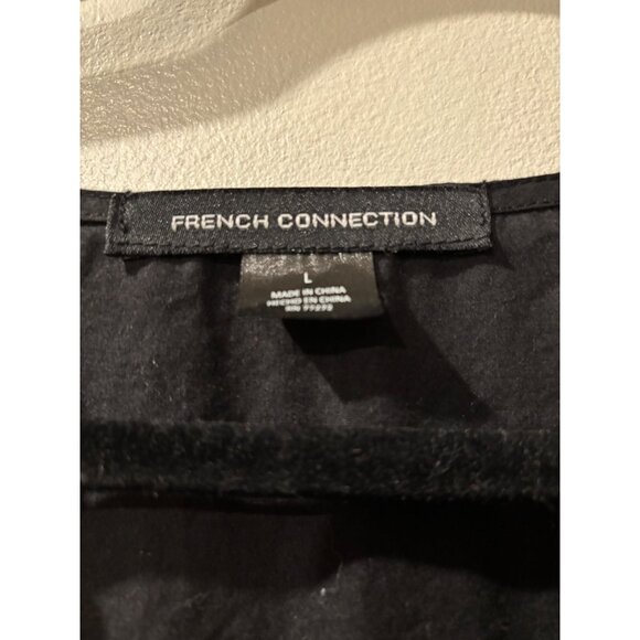 French Connection Black Puff Sleeve Midi Dress With V-Neckline & Tiered Skirt Wo - Picture 7 of 14